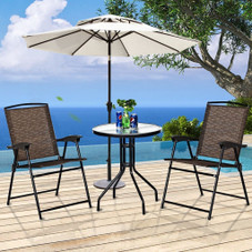 Rattan Folding Chairs and Glass Table Bistro Set product image