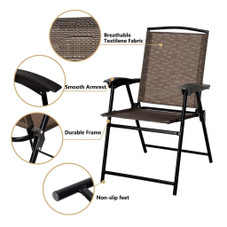 Rattan Folding Chairs and Glass Table Bistro Set product image