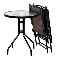 Rattan Folding Chairs and Glass Table Bistro Set product image