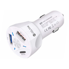 55W Fast Car Charger with USB and USB-C Ports product image