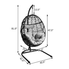 Hanging Cushioned Swing Egg Chair with Stand  product image