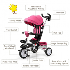 6-in-1 Kids' Baby Stroller Tricycle product image