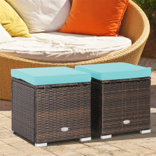 Patio Rattan Ottomans with Hidden Storage Space (Set of 2) product image
