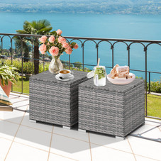 Patio Rattan Ottomans with Hidden Storage Space (Set of 2) product image