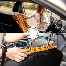 Zone Tech® Natural Wood Beaded Premium Seat Cover (1- Or 2-Pack) product image