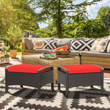 Patio Rattan Ottomans (Set of 2) product image