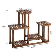 6-Tier Multi-function Carbonized Wood Plant Stand product image