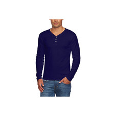 Men’s Slim Fit V-Neck Long Sleeve Cotton T-Shirt with 3-Button Opening product image Men’s Slim Fit V-Neck Long Sleeve Cotton T-Shirt with 3-Button Opening product image