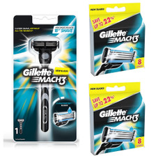Gillette® Mach3® Razor Handle + 16-Count Refill Blade Cartridges product image