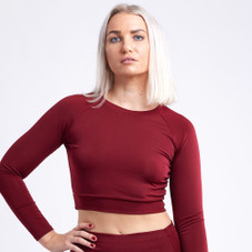 Women's Long Sleeve Round Neck Crop Top product image