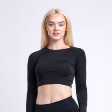 Women's Long Sleeve Round Neck Crop Top product image