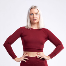 Women's Long Sleeve Round Neck Crop Top product image