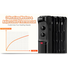 1500W Oil-Filled Radiator Space Heater with Adjustable Thermostat product image