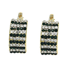 18K Gold-Filled Emerald Crystal Pavé High-Polish Earrings product image