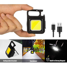 Rechargeable 500-Lumen Mini COB Keychain Flashing with Built-in Bottle Opener product image