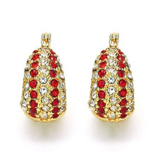 18K Gold-Filled High-Polish Red & White Crystal Earrings product image