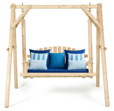 A-Frame Wooden Log Porch Swing product image