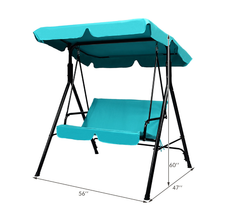 Blue Loveseat Patio Canopy Swing Glider product image