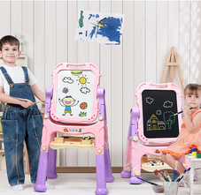 Height Adjustable Kids' Magnetic Double Sided Easel  product image