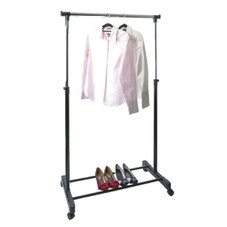 Portable & Adjustable Stainless Steel Garment Rack with Wheels product image