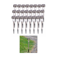 Outdoor LED Solar Powered Path Light, Stainless Steel (24-Pack) product image