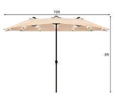 Double-Sided 15-Foot Solar LED Patio Umbrella with Crank product image