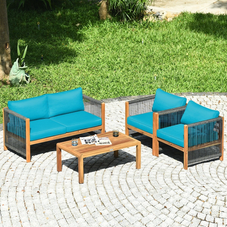 Acacia Wood 8-Piece Cushioned Patio Furniture Set product image