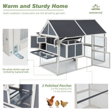 84-Inch Large Outdoor Wooden Chicken Coop Multi-level Hutch product image