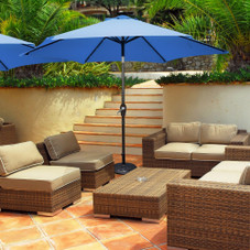 Solar LED Lighted 9' Patio Market Umbrella product image