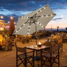 Solar LED Lighted 9' Patio Market Umbrella product image