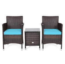 Rattan Wicker Outdoor 3-Piece Table and Chair Set product image