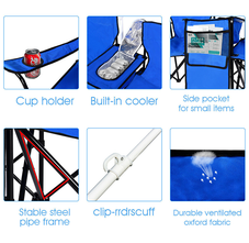 Folding Double Picnic Chair with Umbrella & Cooler Table product image