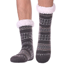 Men's Assorted Soft Fluffy Sherpa Slipper Socks (3-Pairs) product image