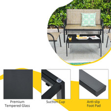 4-Piece Patio Furniture Set with Glass Top Coffee Table product image
