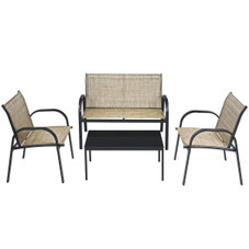 4-Piece Patio Furniture Set with Glass Top Coffee Table product image