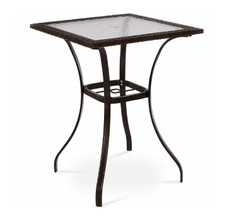 Outdoor Rattan Square Glass Top Bar Table product image