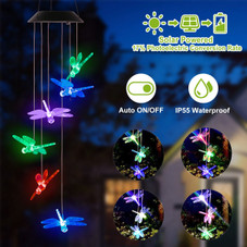 Solarek™ Solar LED Dragonfly Chime Light product image