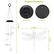 Solarek™ Solar LED Dragonfly Chime Light product image