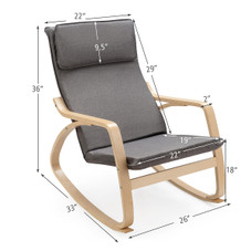 Modern Upholstered Bentwood Rocking Chair product image