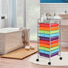 Rolling 10-Drawer Multicolored Storage Cart  product image