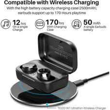 TOZO T12 Pro Noise Cancelation Earbuds with Wireless Charging Case product image