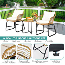 3-Piece Patio PE Rattan Bistro Set product image