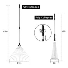 LakeForest® Adjustable Garden Leaf Rake product image