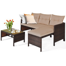 Rattan Wicker Outdoor 3-Piece Patio Sectional product image