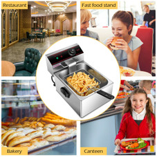 1700W Single Electric Deep Fryer with Basket Scoop Unit product image