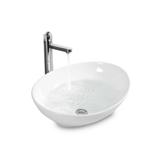 White Ceramic Oval Bathroom Sink product image