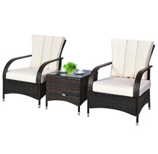 Rattan Outdoor 3-Piece Chair & Table Set product image