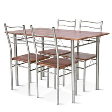 Modern Wood and Metal 5-Piece Dining Table Set product image