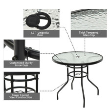 Round 32'' Tempered Glass Patio Table product image