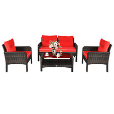 Rattan 4-Piece Loveseat & Chairs Patio Furniture Set  product image